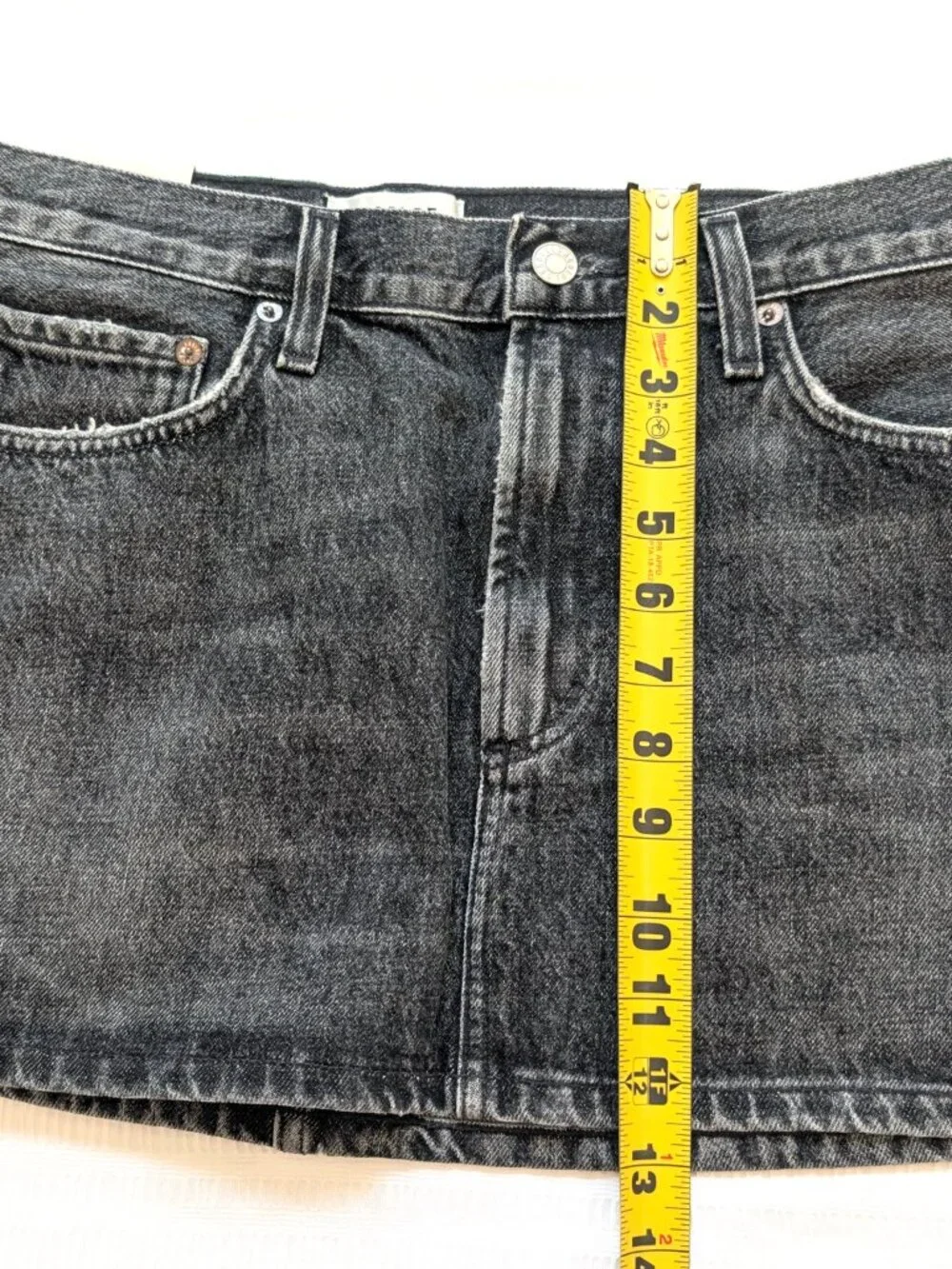 AGOLDE Alek Mini Skirt Women’s Tagged 29 / US 8 Ditch Black Denim NWT $168